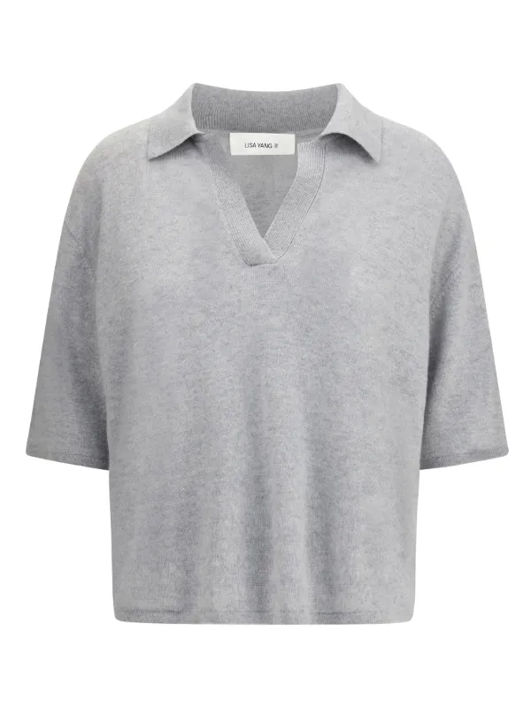 Lisa Yang Neela Cashmere Top in Grey