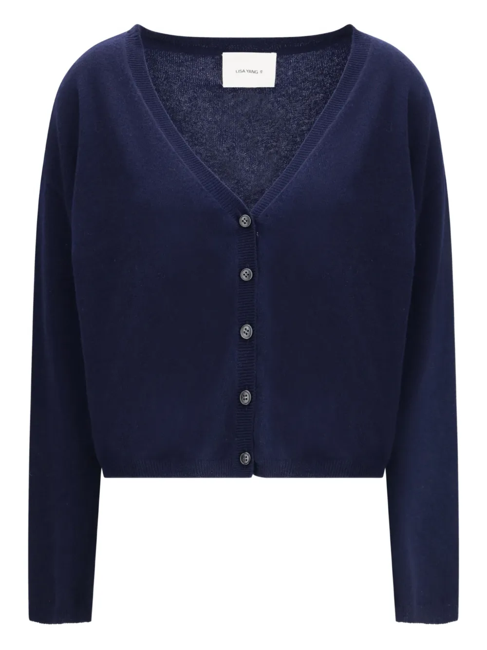 Lisa Yang The Abby Button Cardigan In Blue