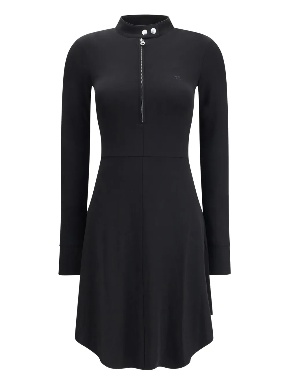 Courrèges crepe flared mini dress | Black | Image 1