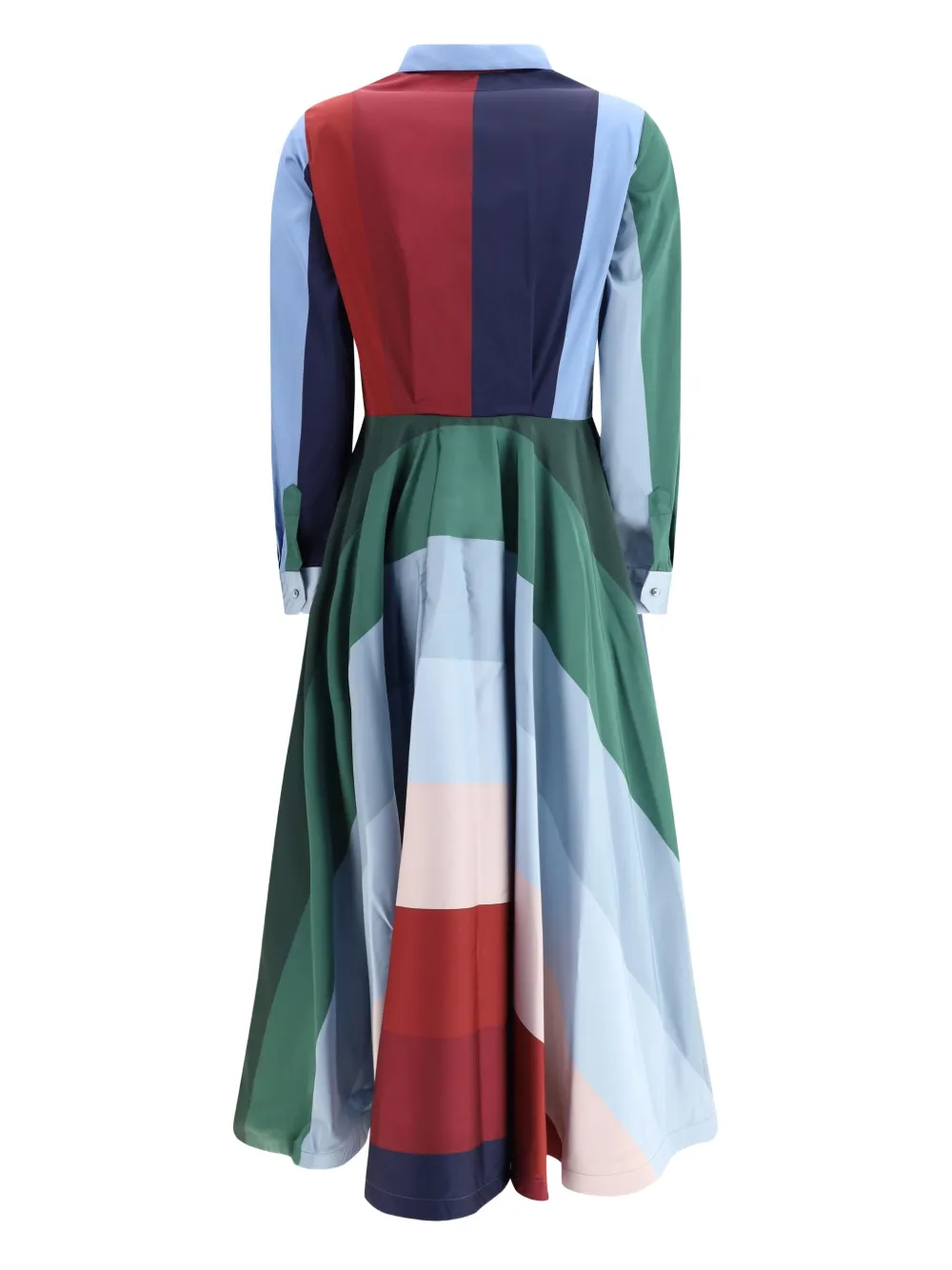 Sara Roka Flared blousejurk met vlakken Blauw