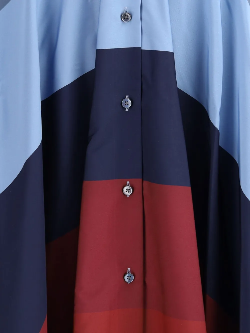 Sara Roka Flared blousejurk met vlakken Blauw