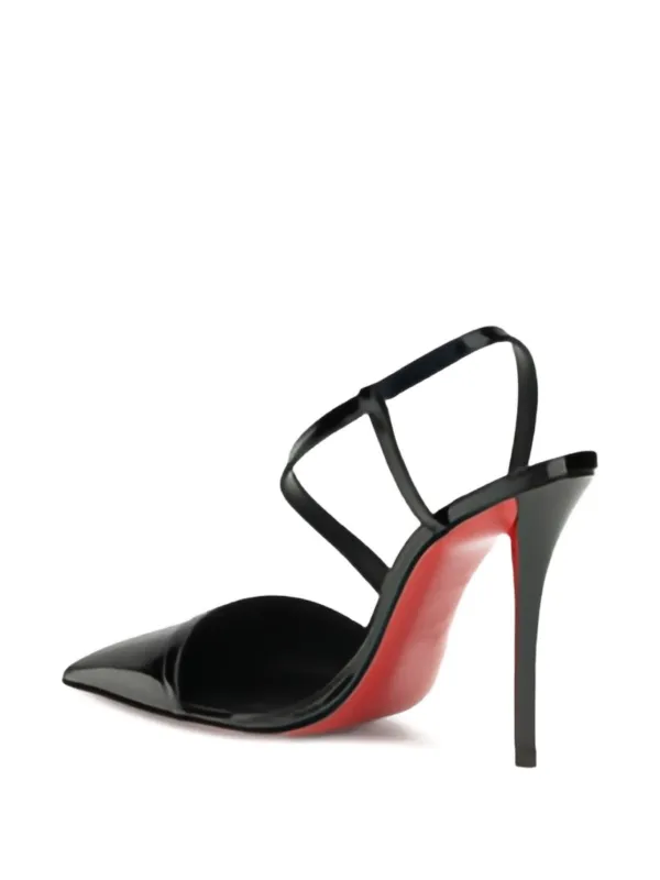Christian Louboutin 100mm Rosa Z Patent Leather cross-strap
