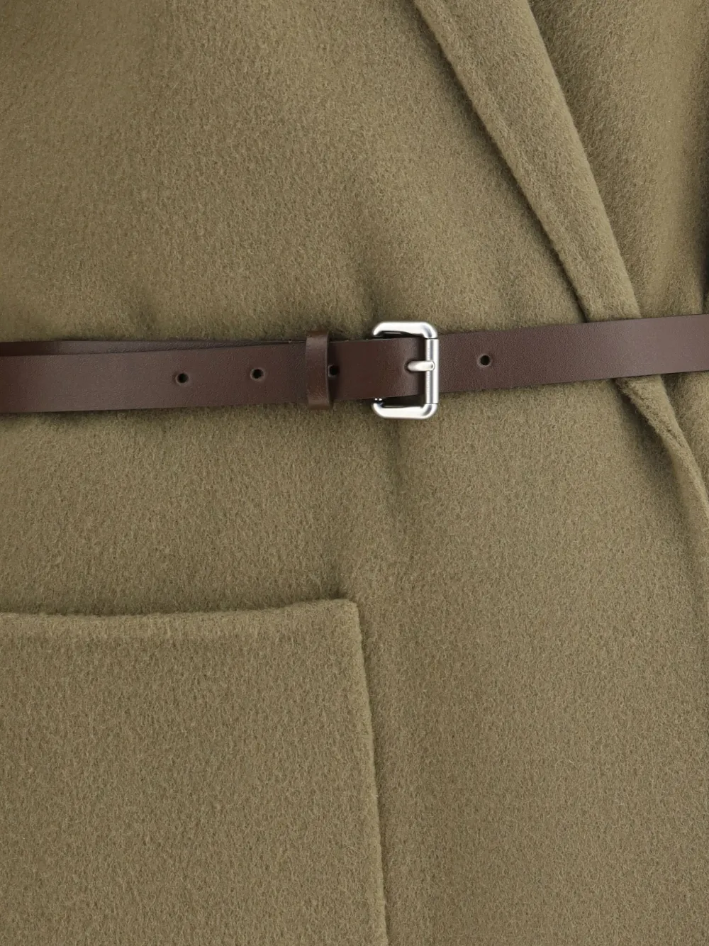 Jacob Cohen Hooded Wool Double-cloth Belted Pea Coat In Green