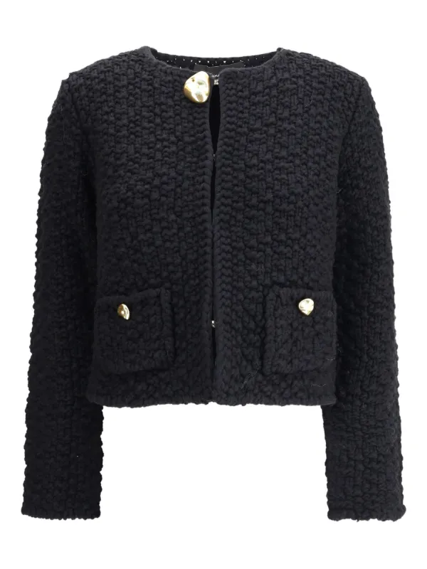 Fabiana Filippi bouclé-texture crew-neck Jacket | Black