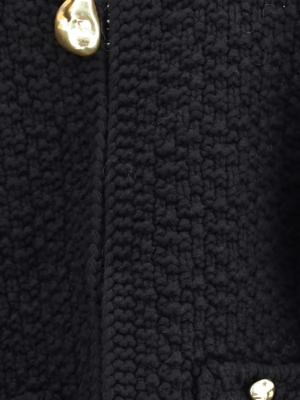 Fabiana Filippi bouclé-texture crew-neck Jacket | Black