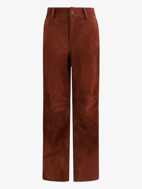 Salvatore Santoro leather buttoned straight trousers