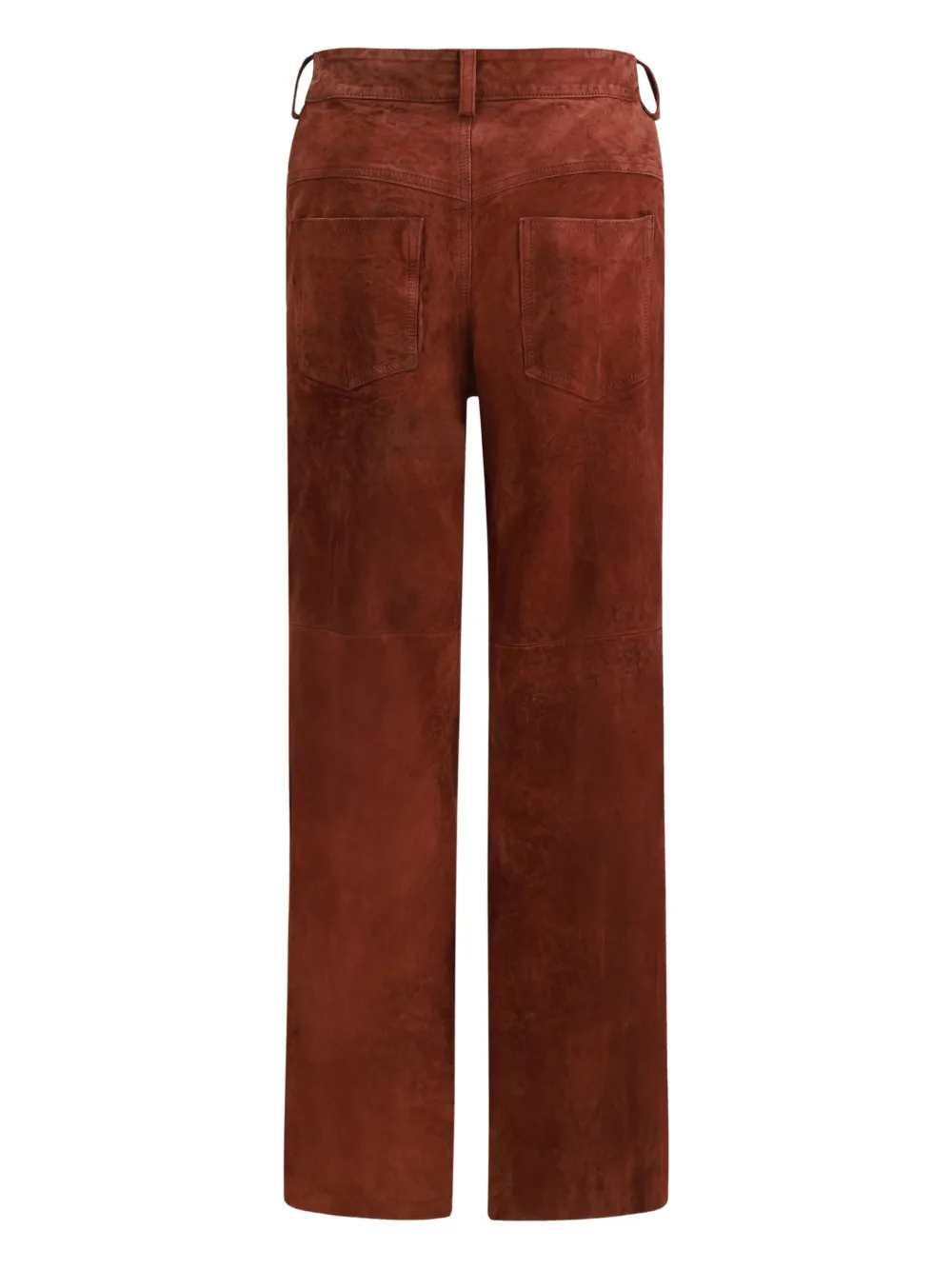 Salvatore Santoro Leather Buttoned Straight Trousers In Brown