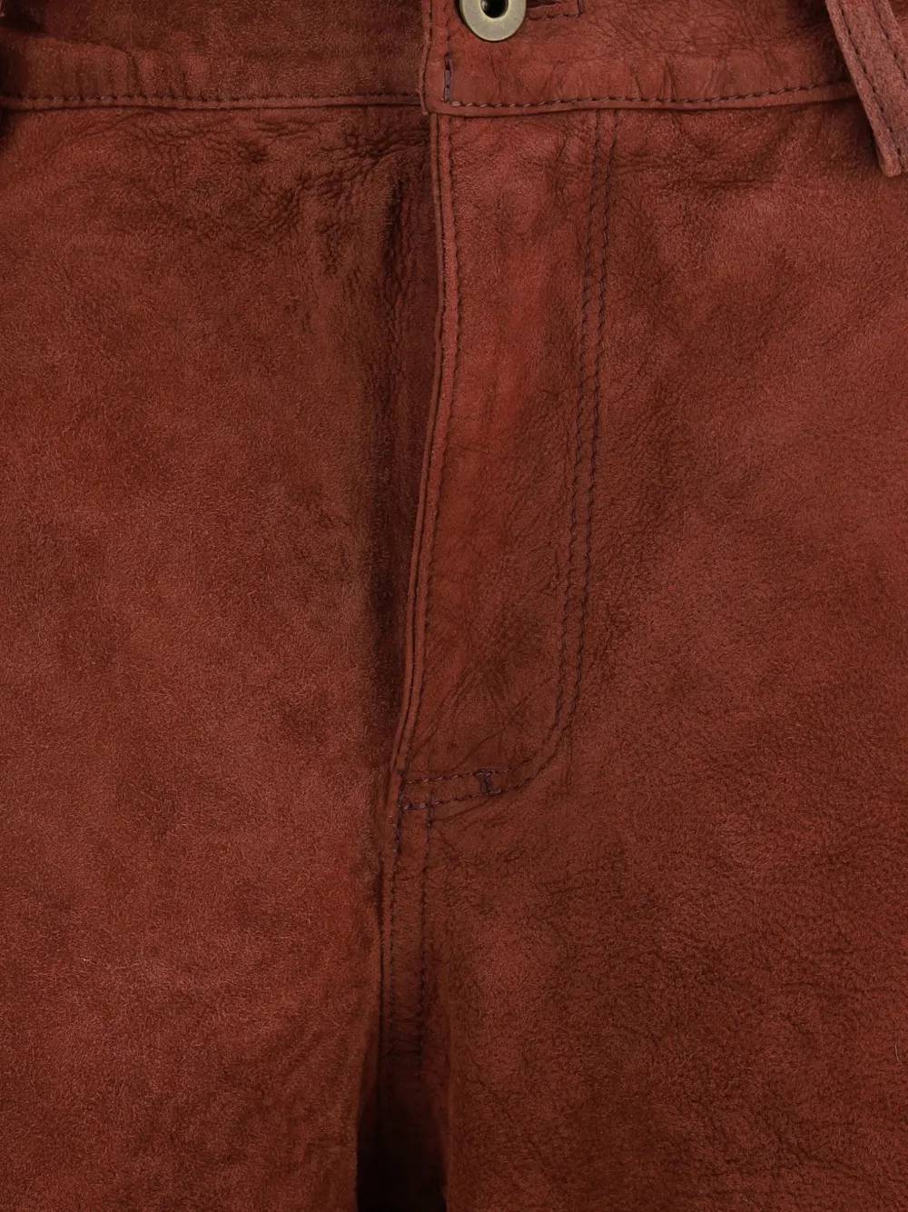 Salvatore Santoro Leather Buttoned Straight Trousers In Brown