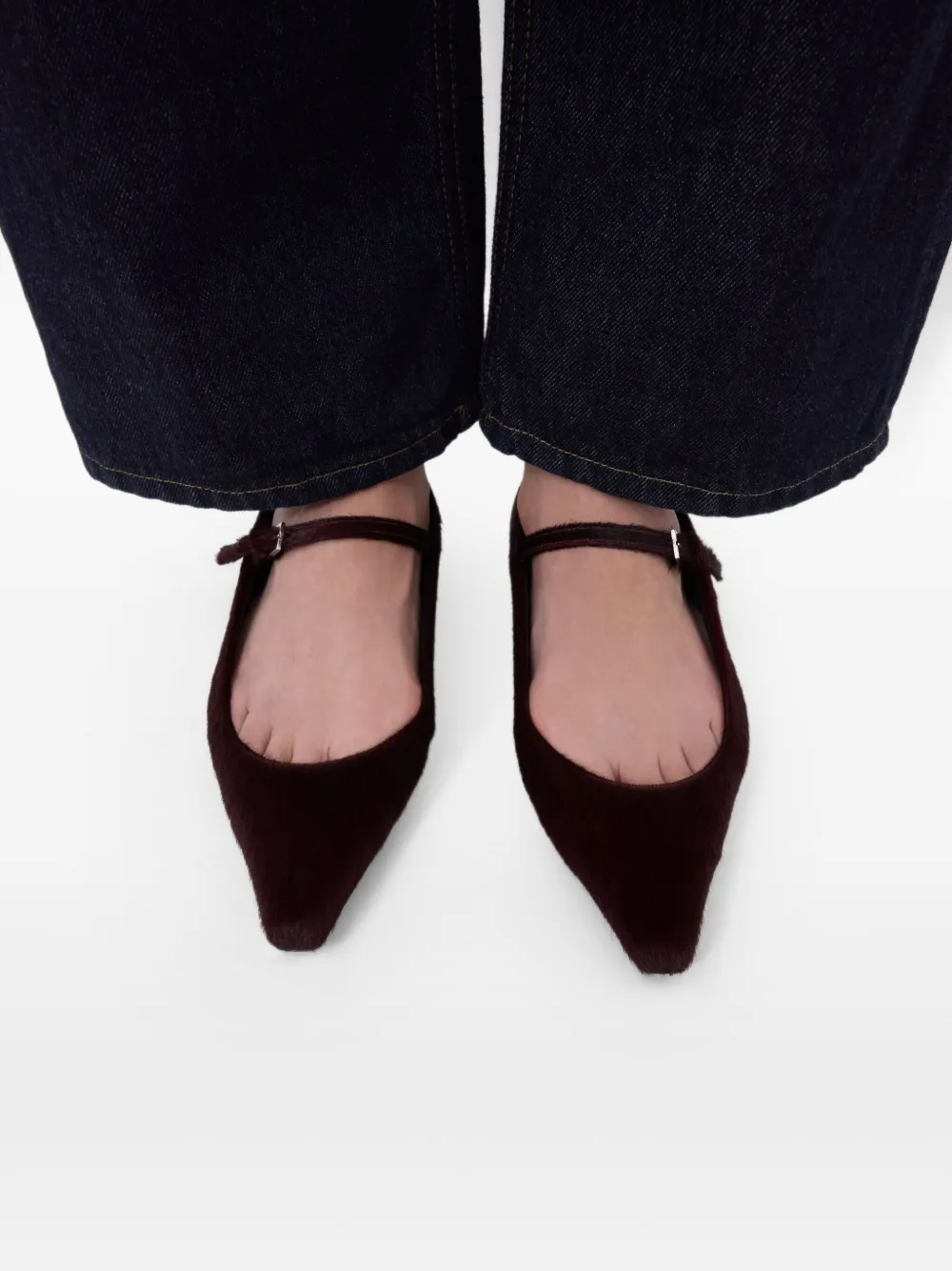 Loulou De Saison Leone Pointed-toe Ballet Flats In Brown
