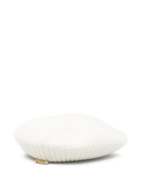 Vivetta pearl-embellished ribbed beret