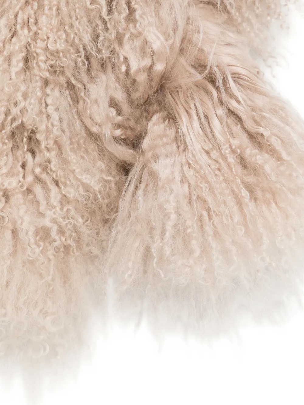 Yves Salomon curly-fur sheepskin scarf - Beige