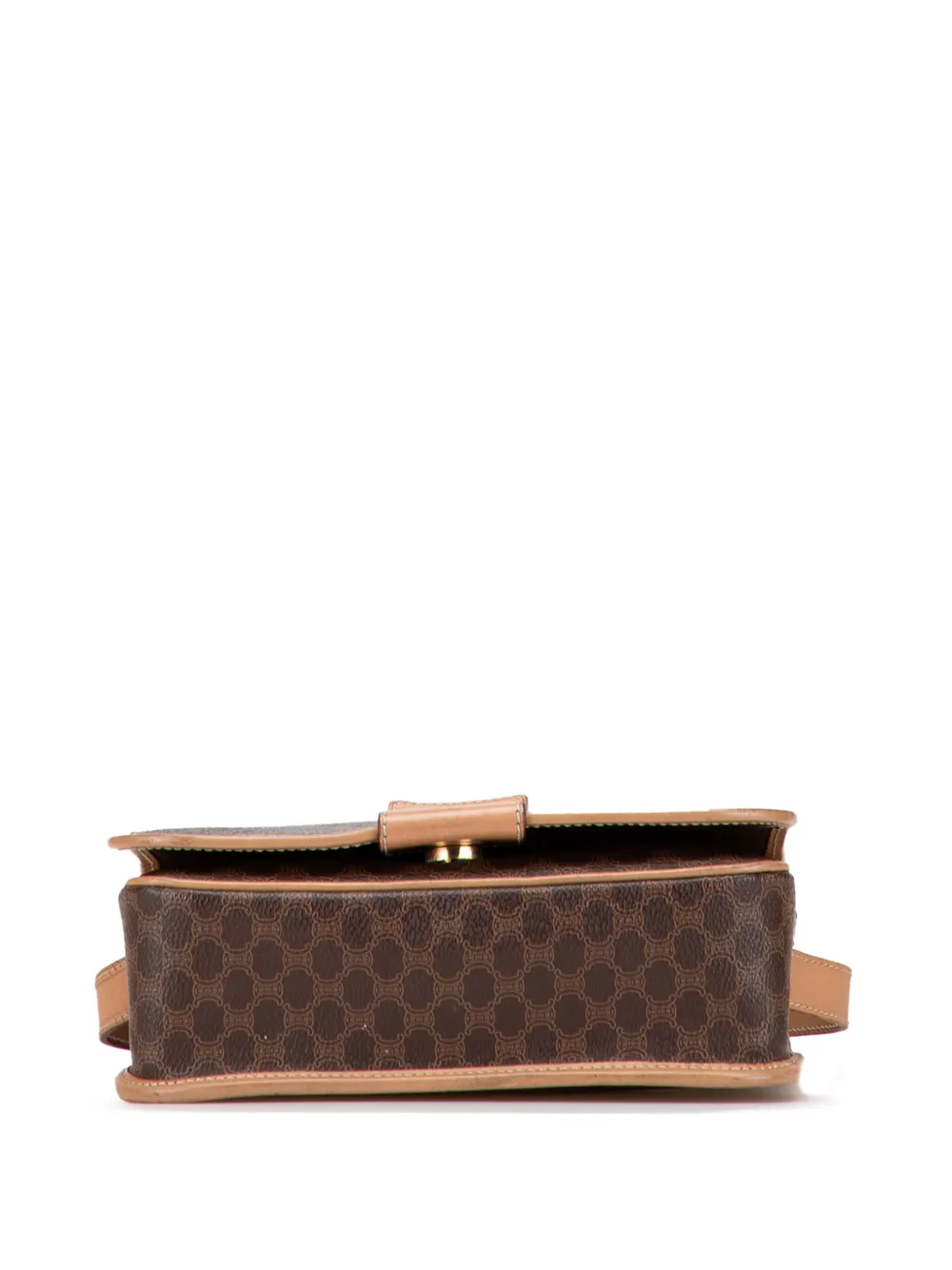 Pre-owned Celine 2014 Macadam Coated Canvas Crossbody Bag In Brown