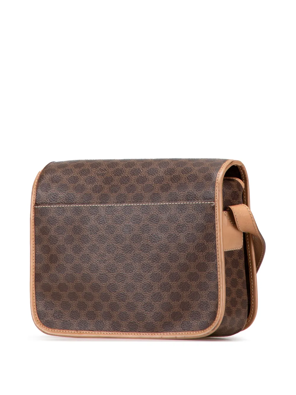 Pre-owned Celine 2014 Macadam Coated Canvas Crossbody Bag In Brown