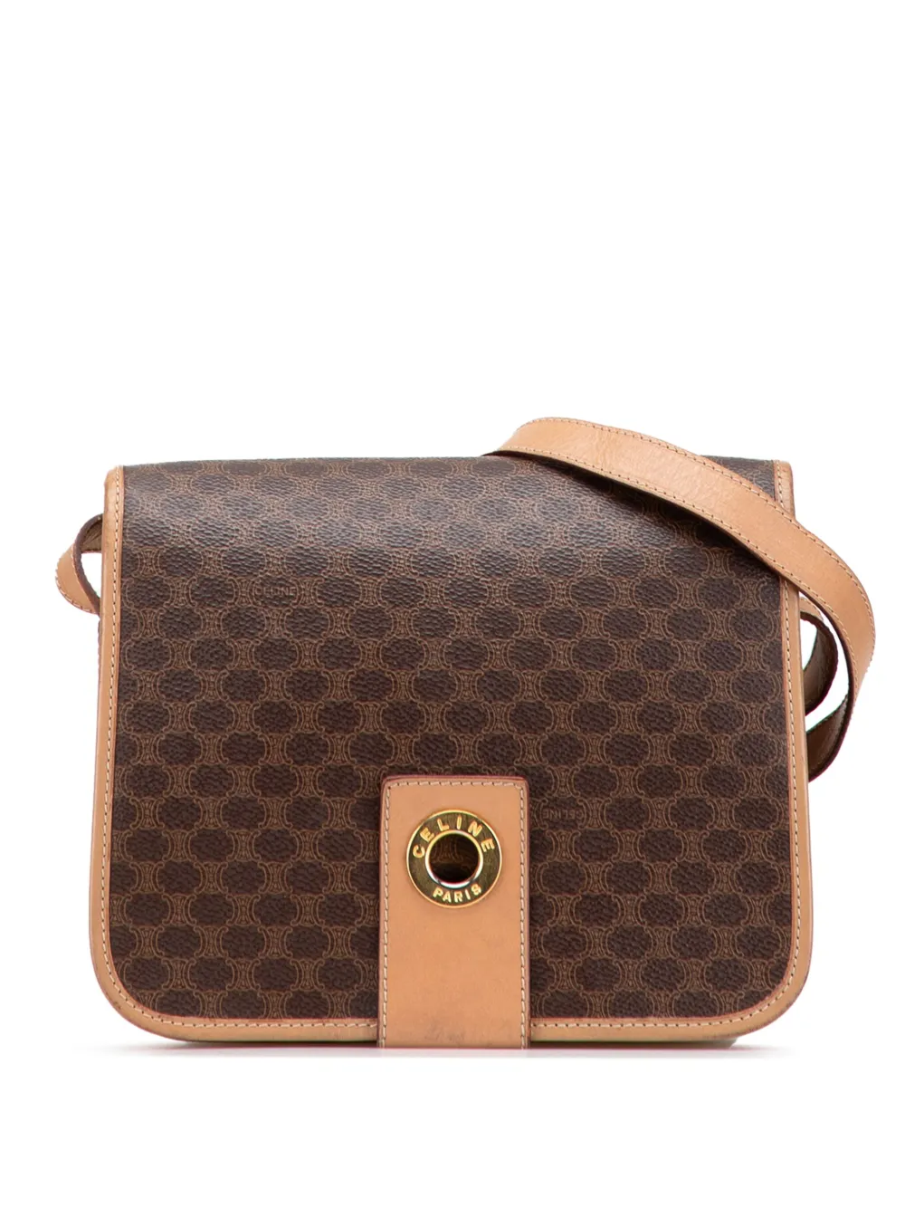 Celine Pre-Owned 2014 マカダム コーテッドキャンバス ショルダーバッグ - ブラウン Celine Pre-Owned 2014 マカダム コーテッドキャンバス ショルダーバッグ - ブラウン