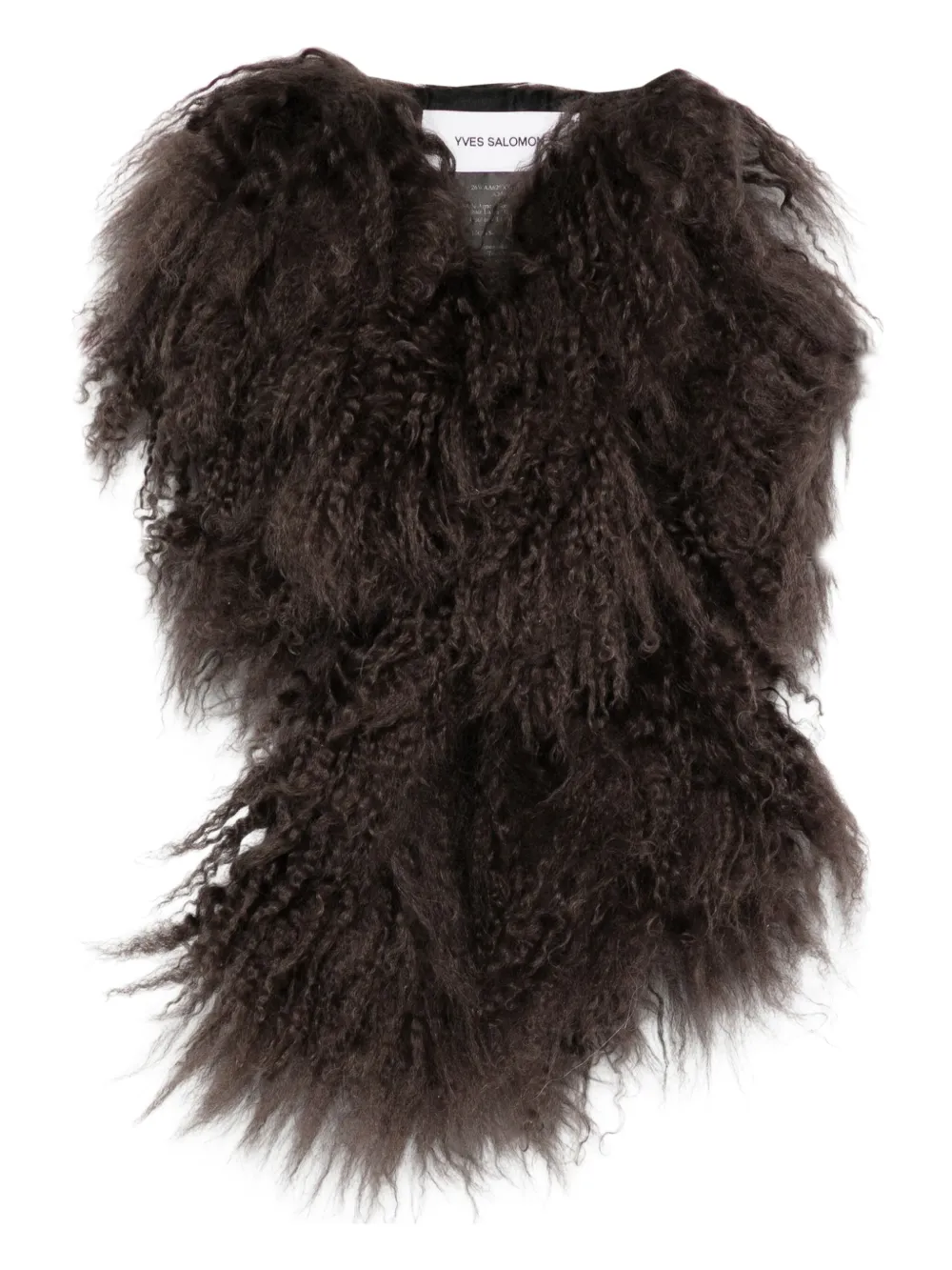 Yves Salomon Shearling-fur Scarf In Brown