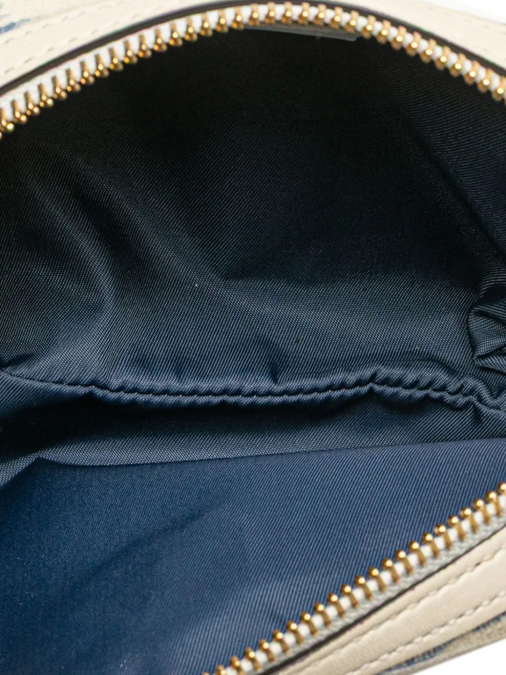 Pre-owned Gucci 2016-2025 Gg Marmont Canvas Herbarium Pouch In Blue