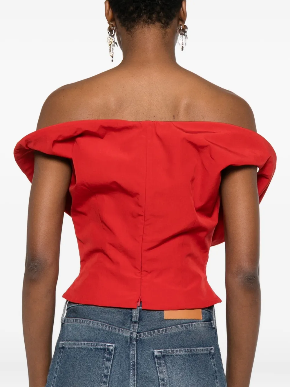 Magda Butrym Off-shoulder Asymmetric Top In Red