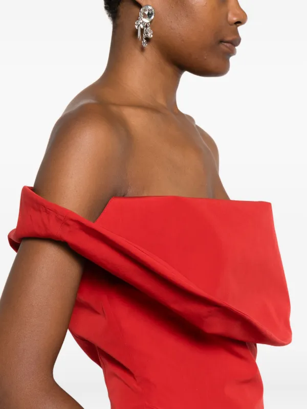 Magda Butrym off-shoulder Asymmetric Top | Red | FARFETCH