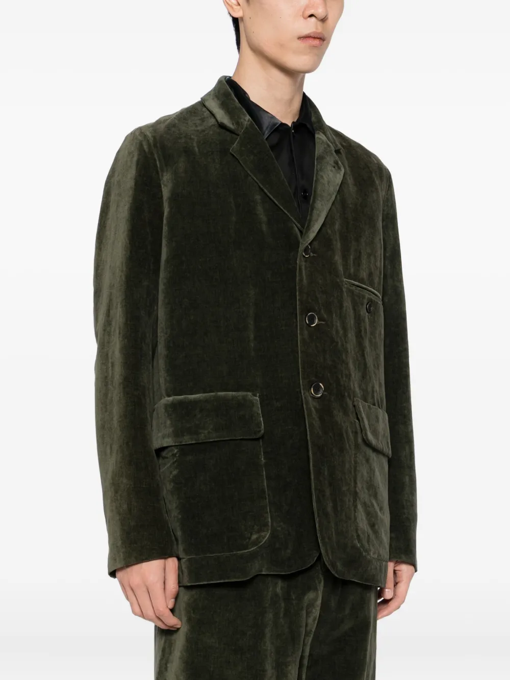 Uma Wang Fluwelen blazer Groen