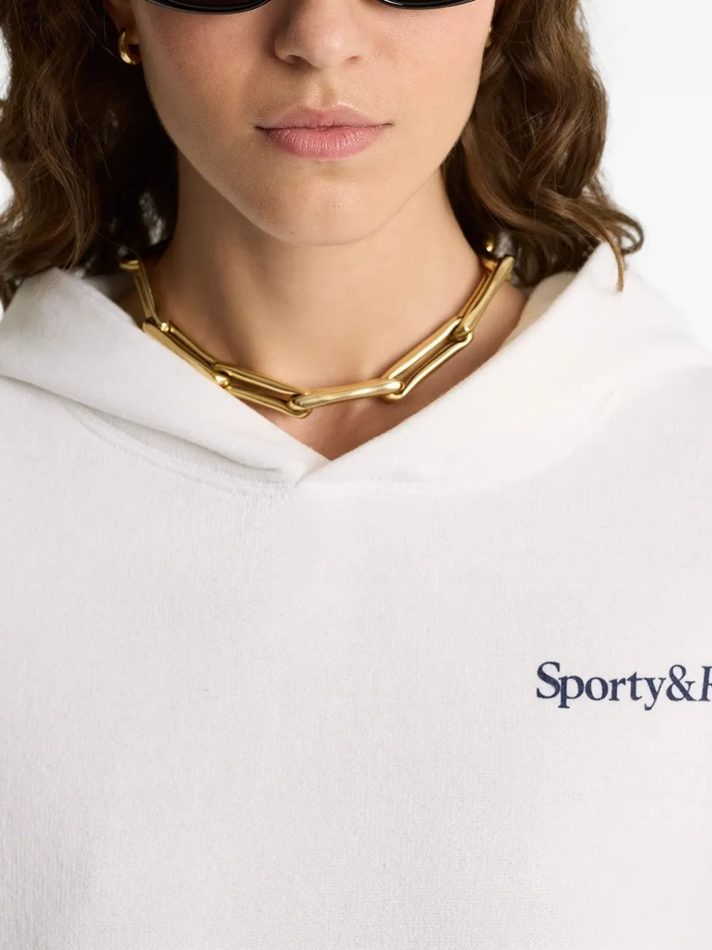 Sporty & Rich Hoodie met logoprint Wit