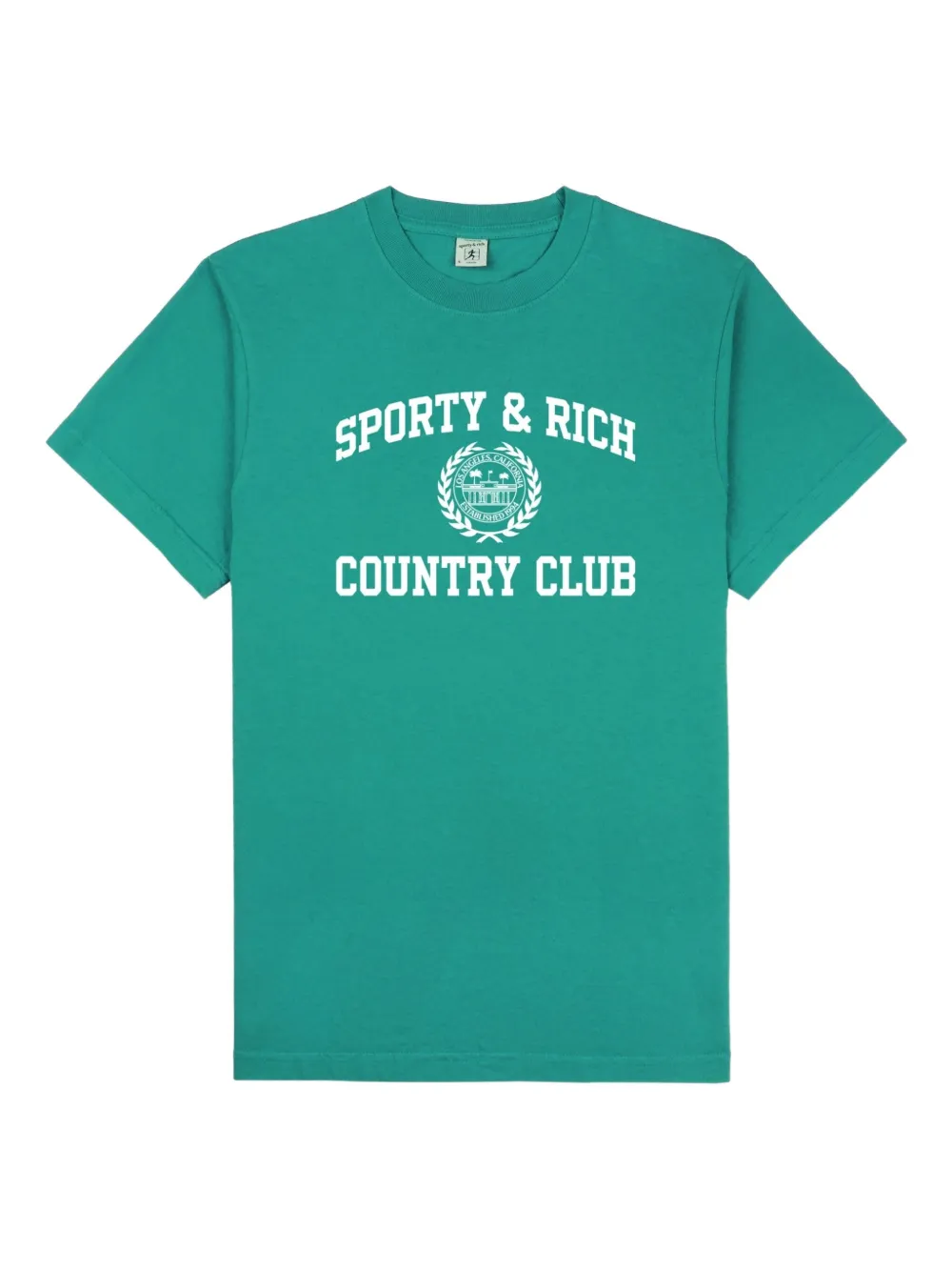 Sporty & Rich graphic-print cropped T-shirt | Green | Image 1