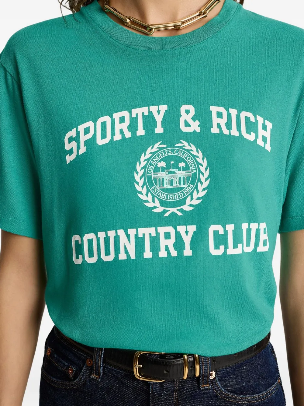Sporty & Rich T-shirt met grafische print Groen