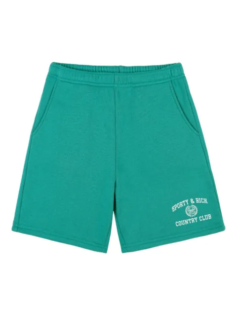Sporty & Rich logo-embroidered fleece shorts