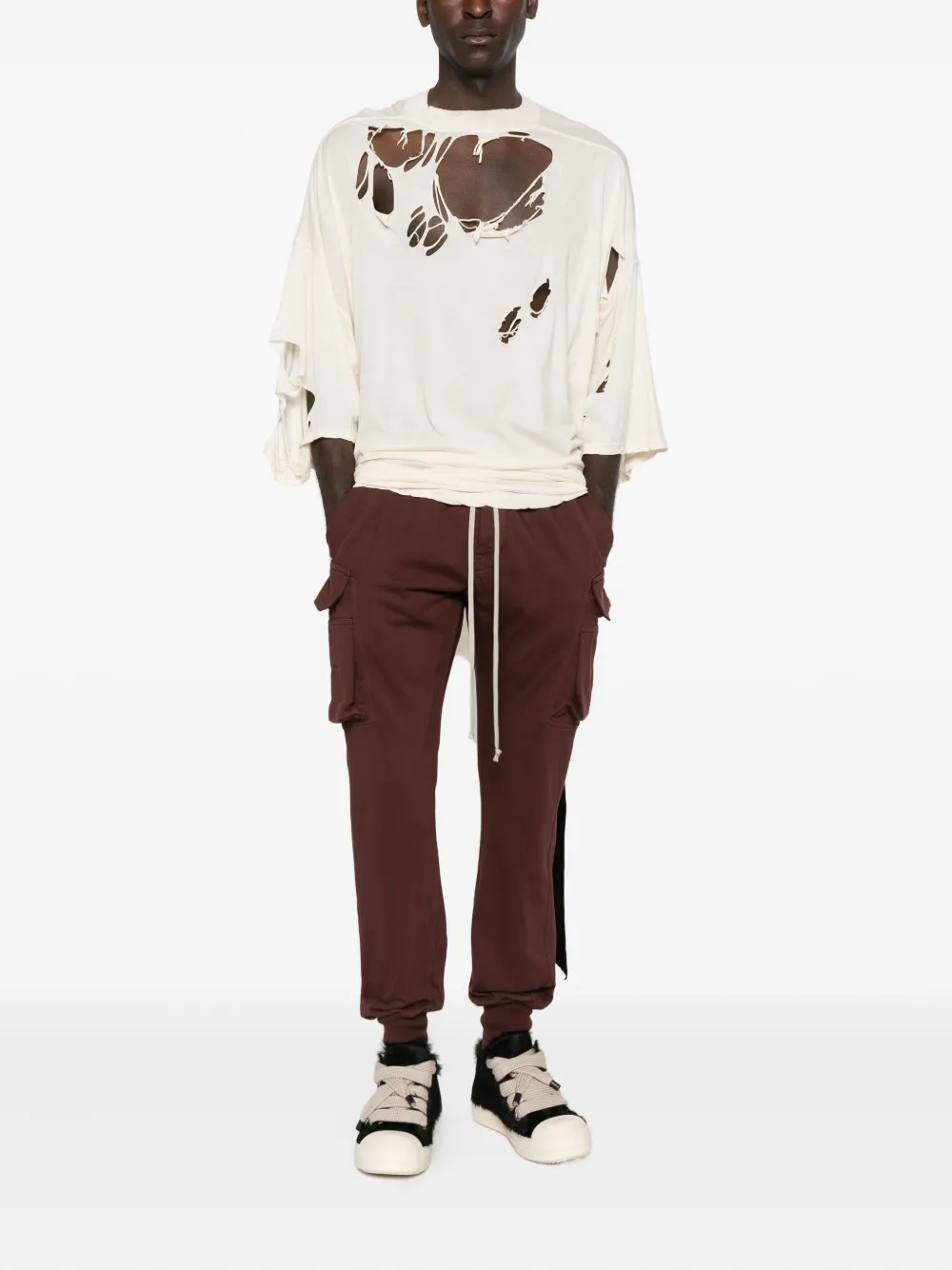 Rick Owens DRKSHDW Trainingsbroek met cargo zak en trekkoord - Bruin