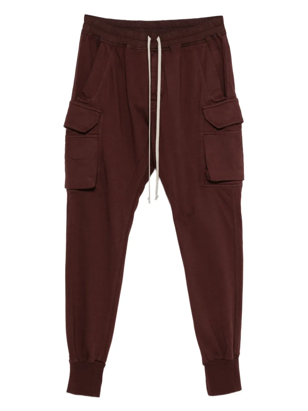 Rick Owens Drkshdw Cargo Pocket Drawstring Track Pants In Burgundy