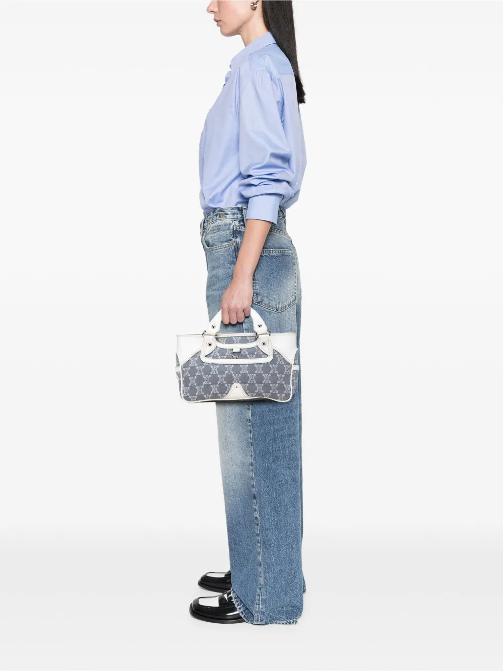 Pre-owned Celine 2006 Macadam Denim Boogie Handbag In Blue