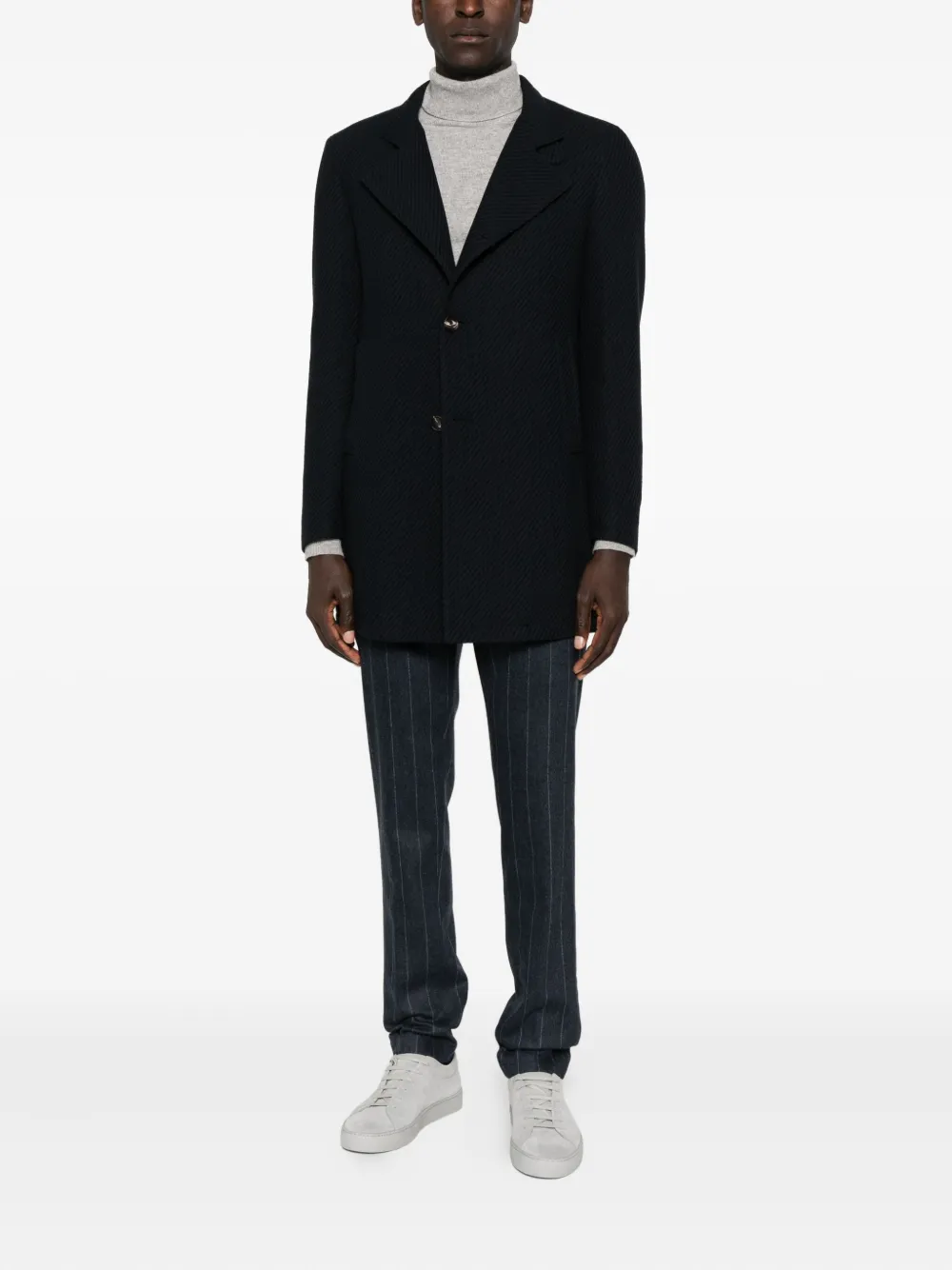 Tagliatore Gordon high-neck buttoned coat | Single Breasted Coats | Image 2