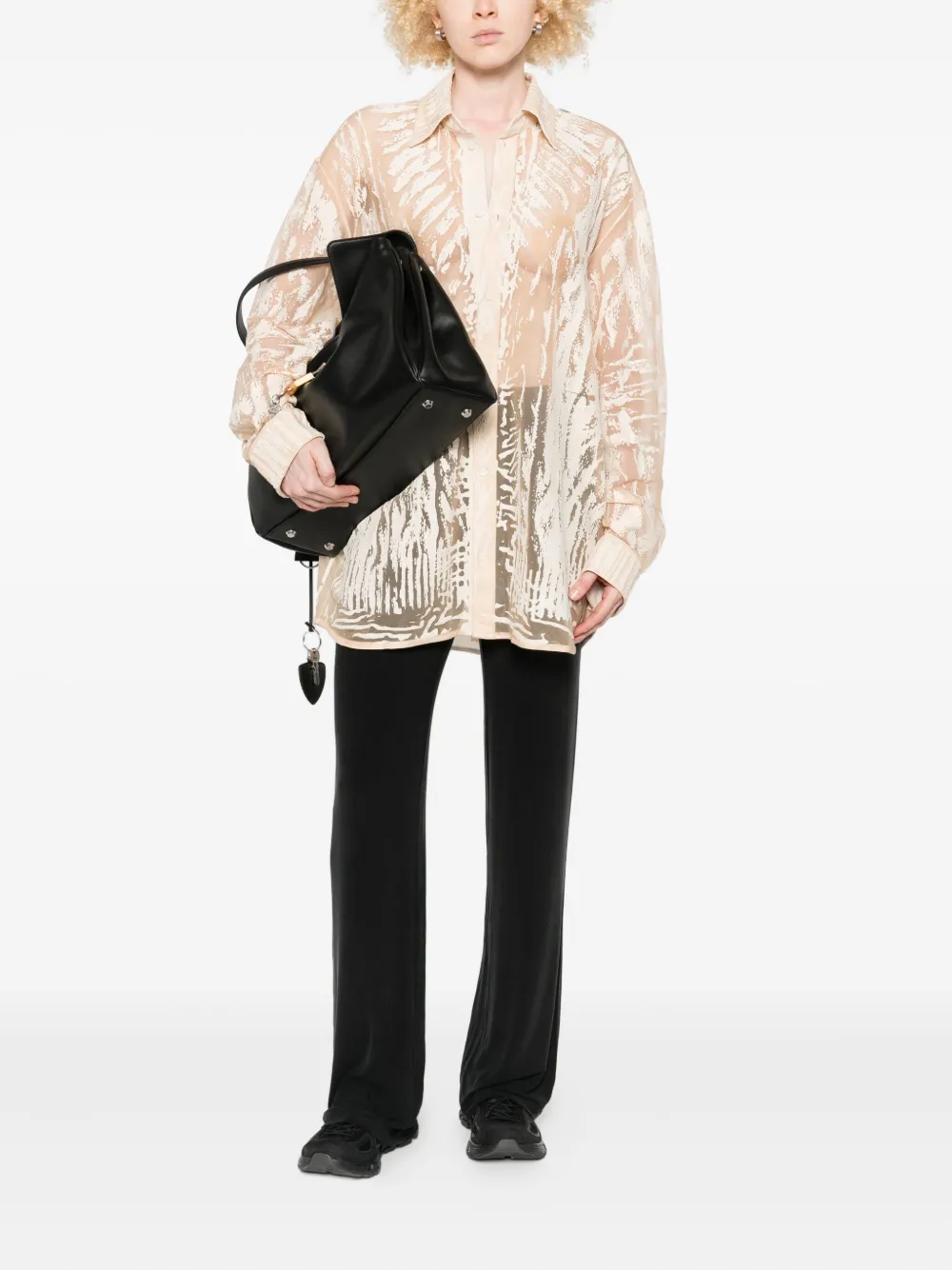 Diesel abstract-print long-sleeve blouse - Beige