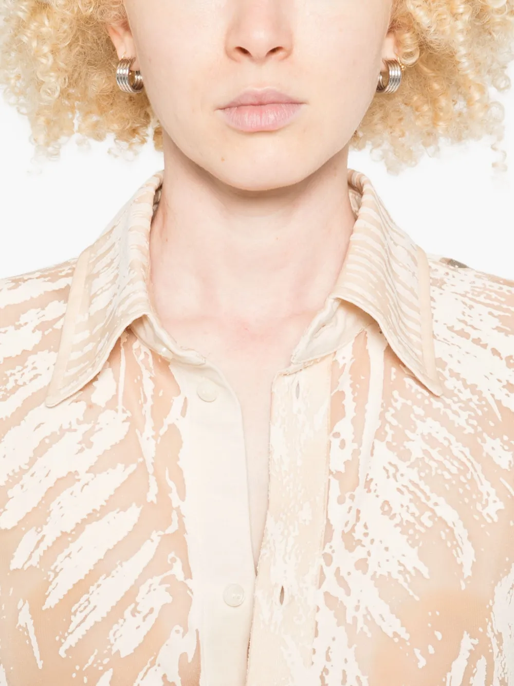 Diesel Blouse met abstracte print Beige