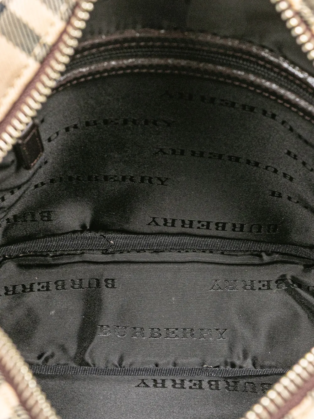 Pre-owned Burberry 2000-2017 House Check Canvas Crossbody Bag In Brown