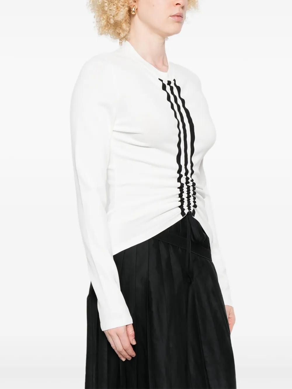 Y-3 T-shirt met gestreept detail Wit