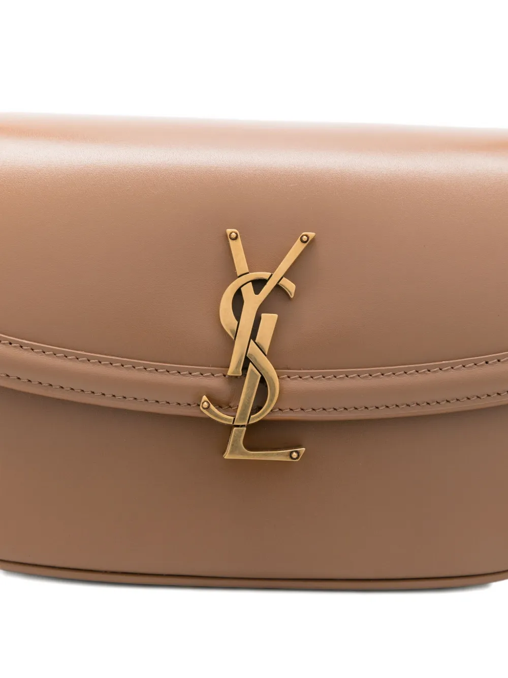 Saint Laurent Mini Solferino Logo-plaque Shoulder Bag In Brown