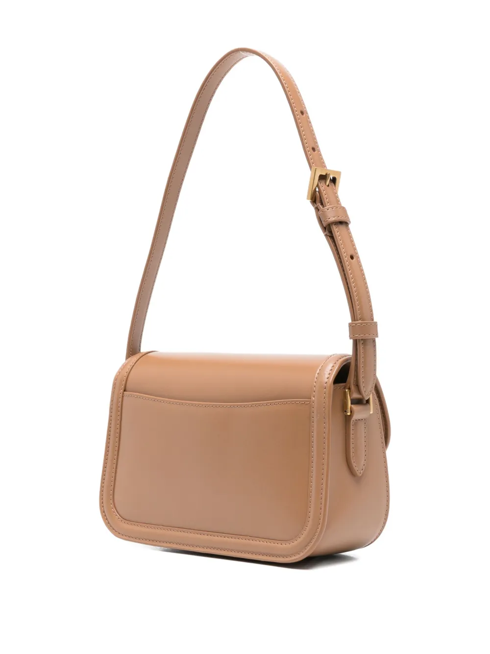 Saint Laurent Mini Solferino Logo-plaque Shoulder Bag In Brown