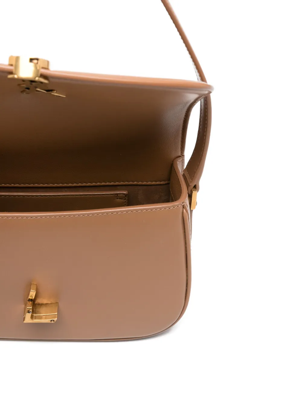 Saint Laurent Mini Solferino Logo-plaque Shoulder Bag In Brown