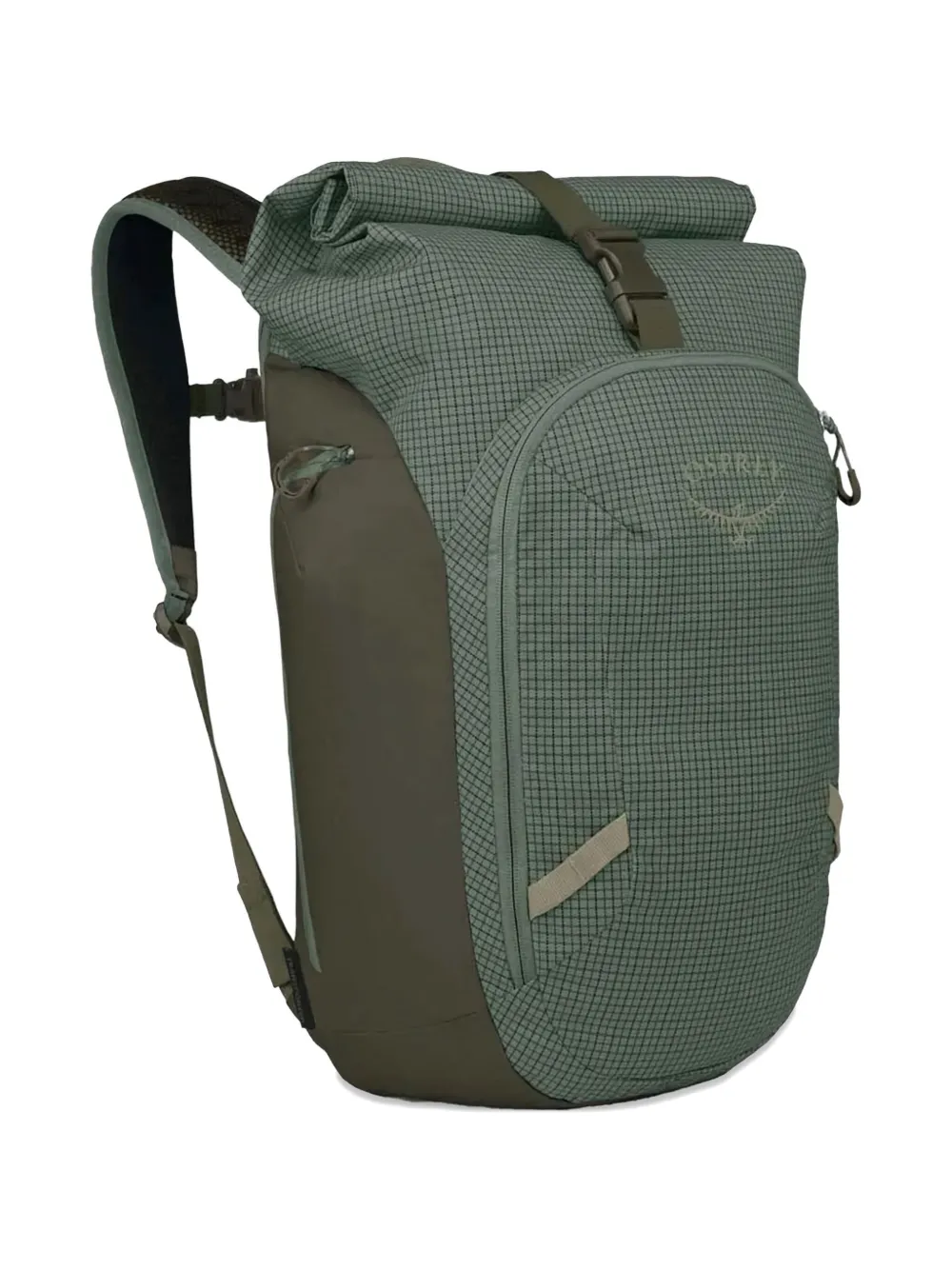 Osprey Roll-top Grid-pattern Backpack In Green