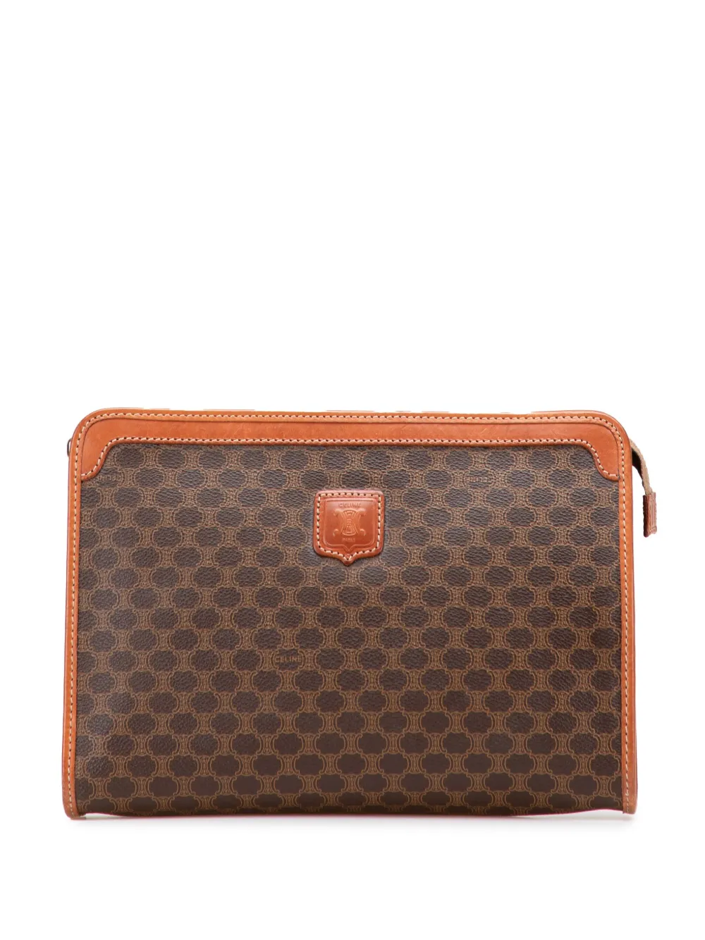 Celine Pre-Owned 2007 Macadam Coated Canvas clutch bag | Brown | Image 1