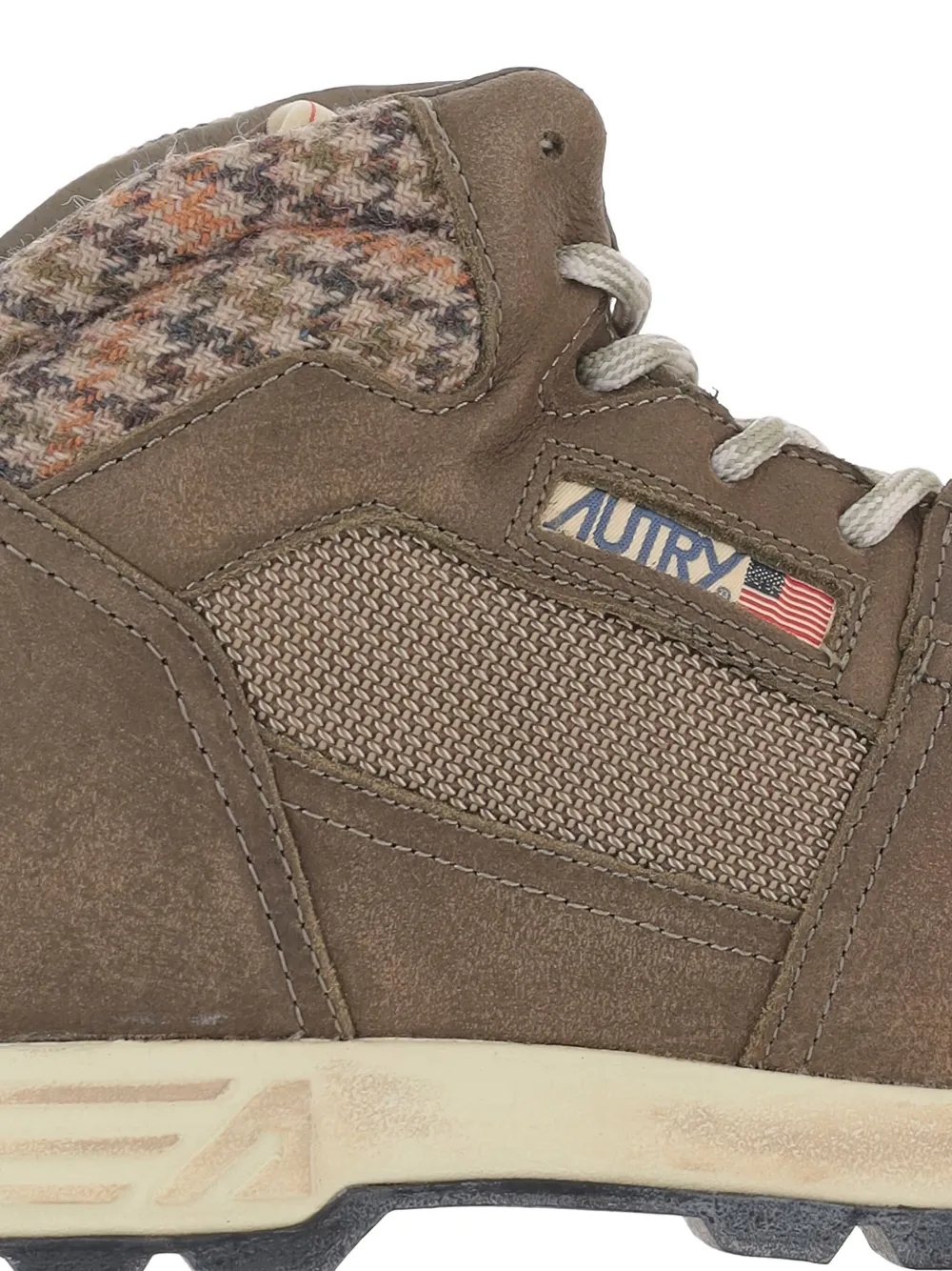 Autry Laarzen met pied-de-poule vlak Beige