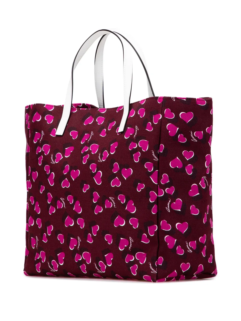 Pre-owned Gucci 2000-2015 Canvas Heartbeat Tote Bag In Red