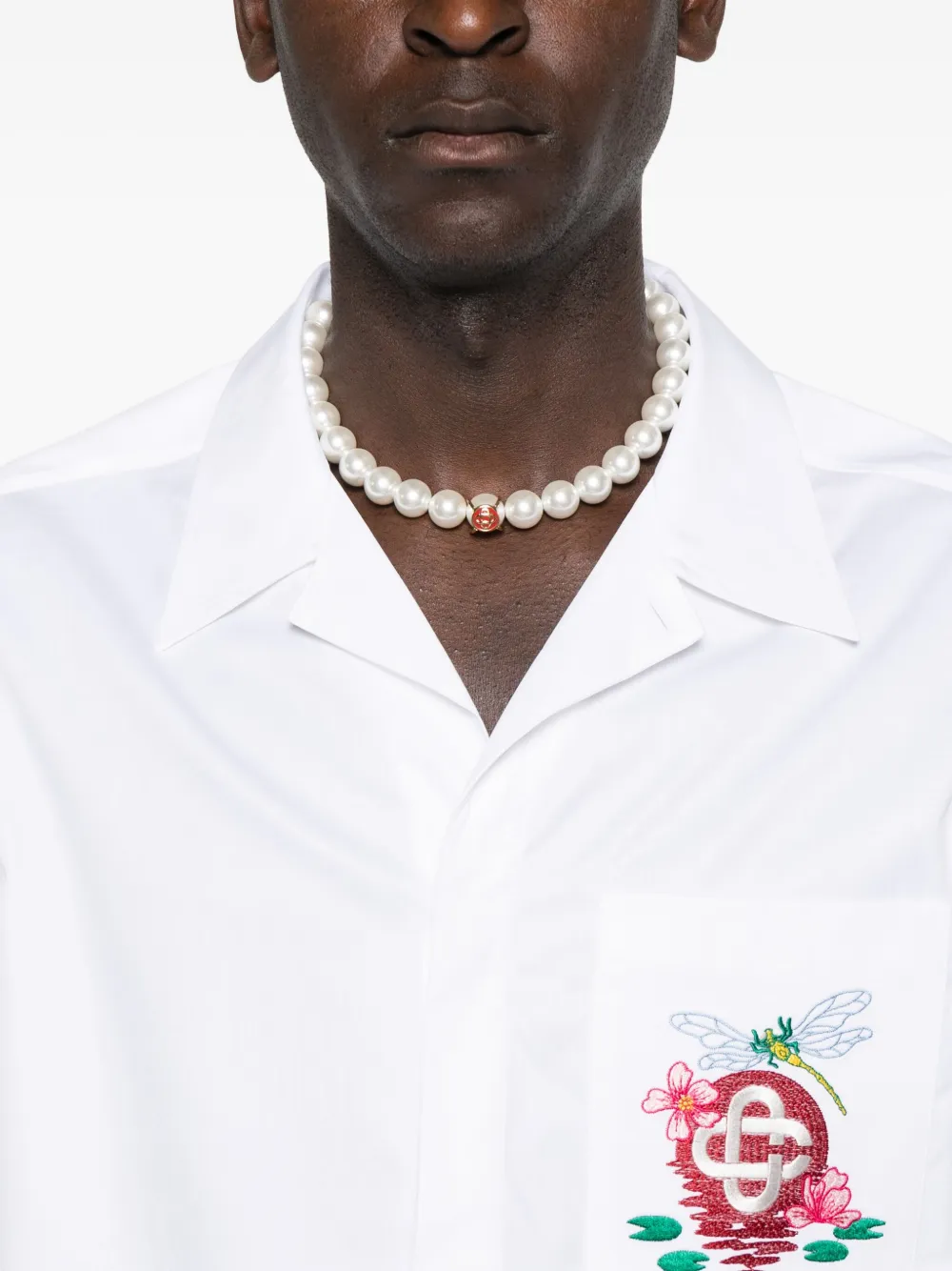 Casablanca Multicolour Cotton Shirt With Stylish Design In White