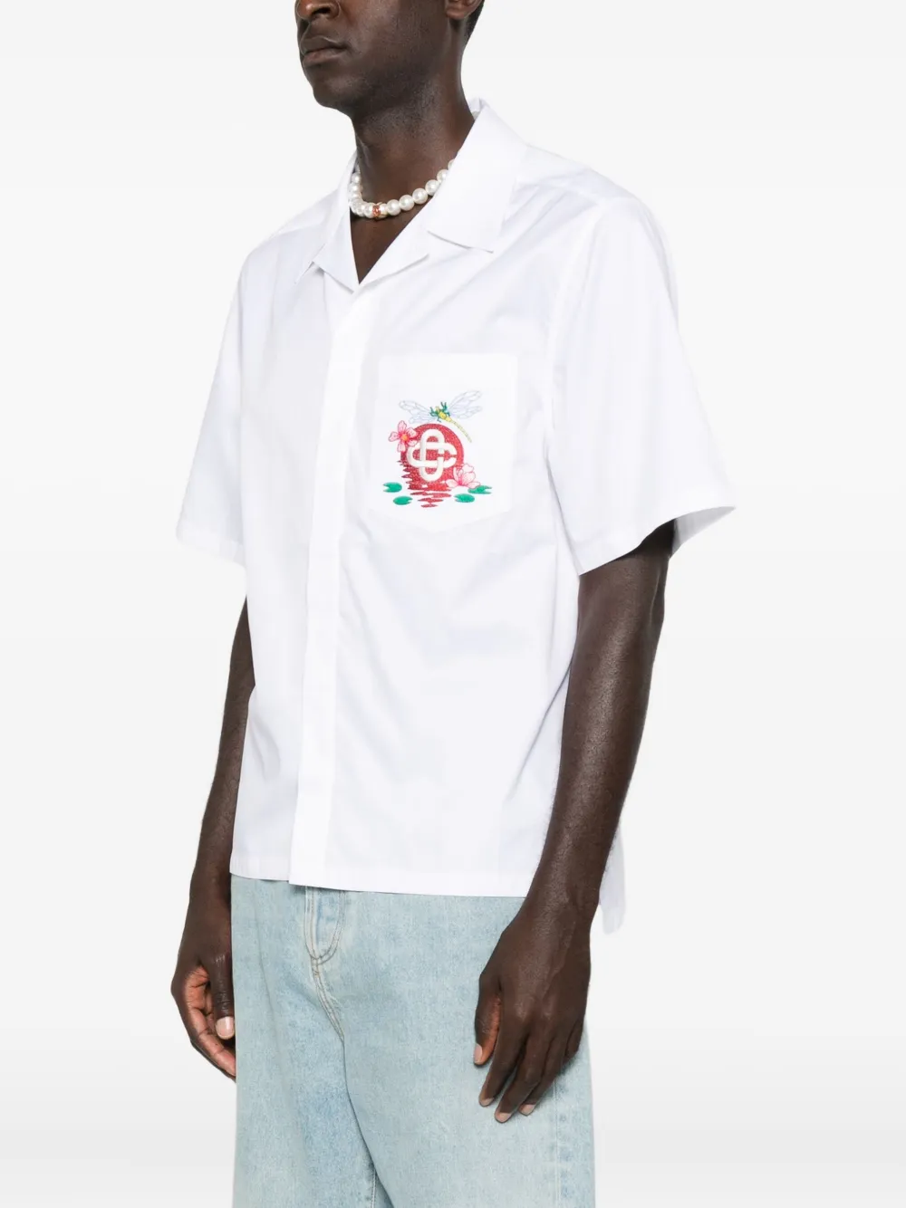 Casablanca Multicolour Cotton Shirt With Stylish Design In White