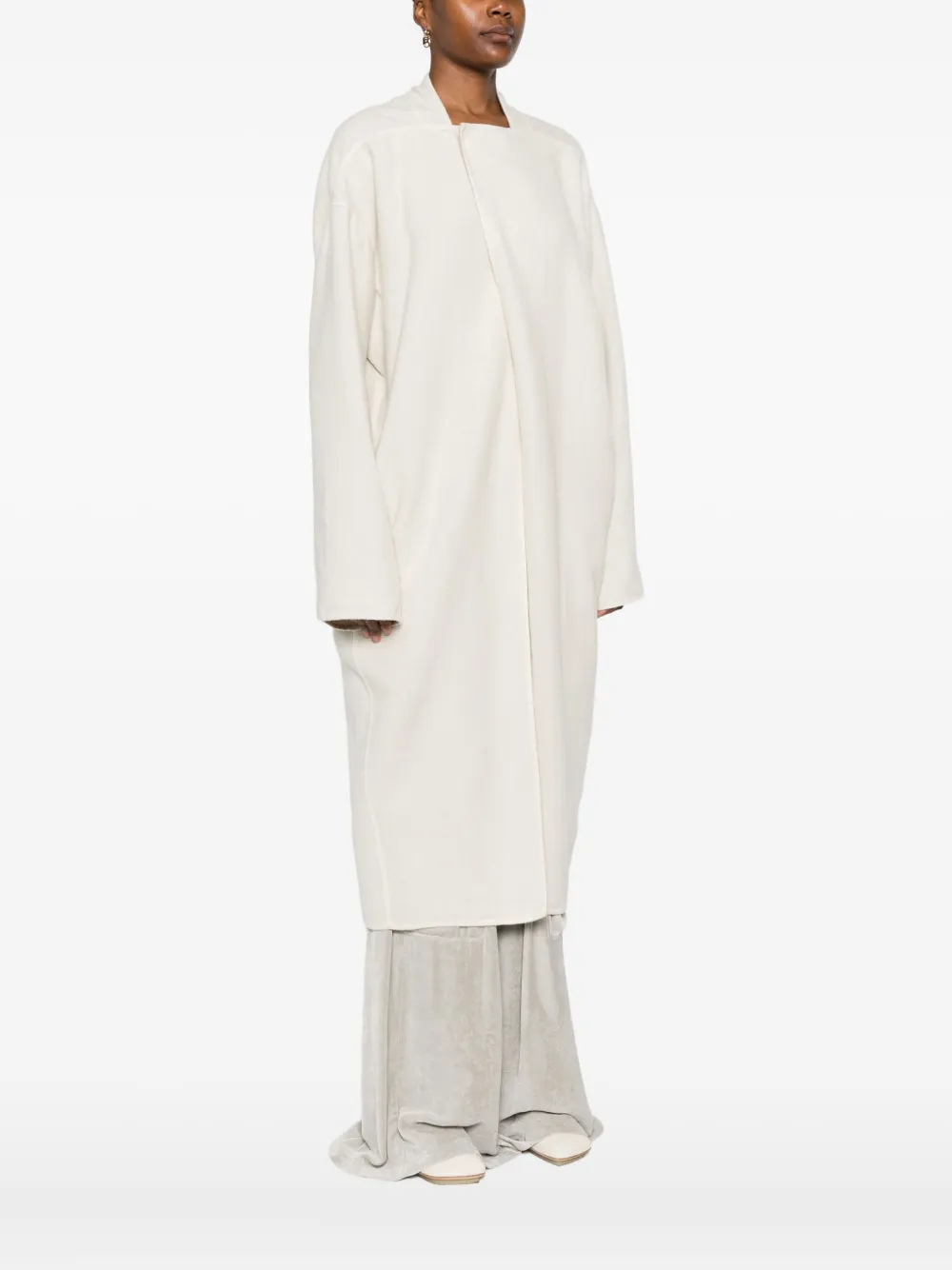 Rick Owens Asymmetric-overlap Jacket In Neutral
