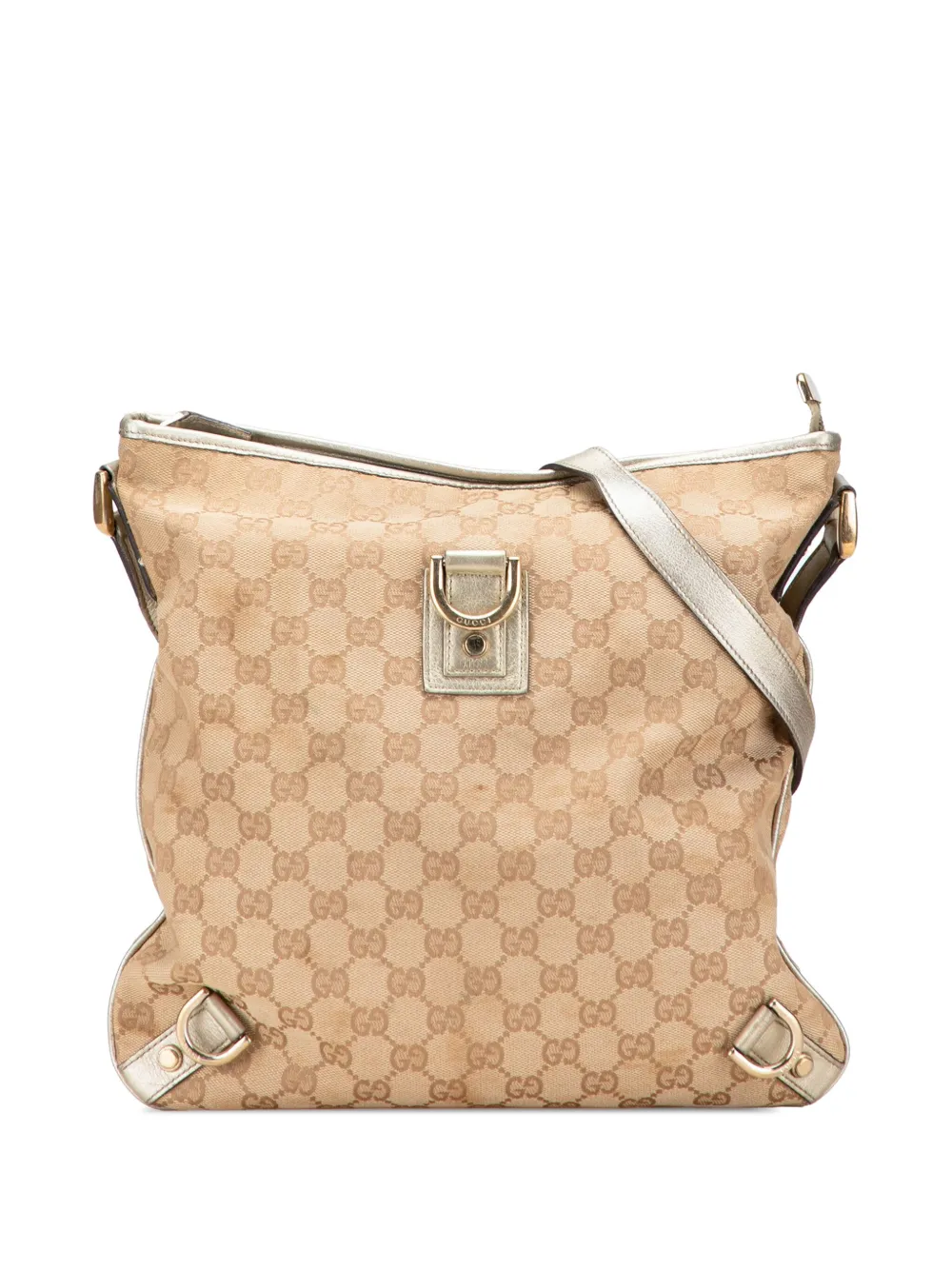 Pre-owned Gucci 2000-2015 Gg Canvas Abbey D Ring Crossbody Bag In Brown