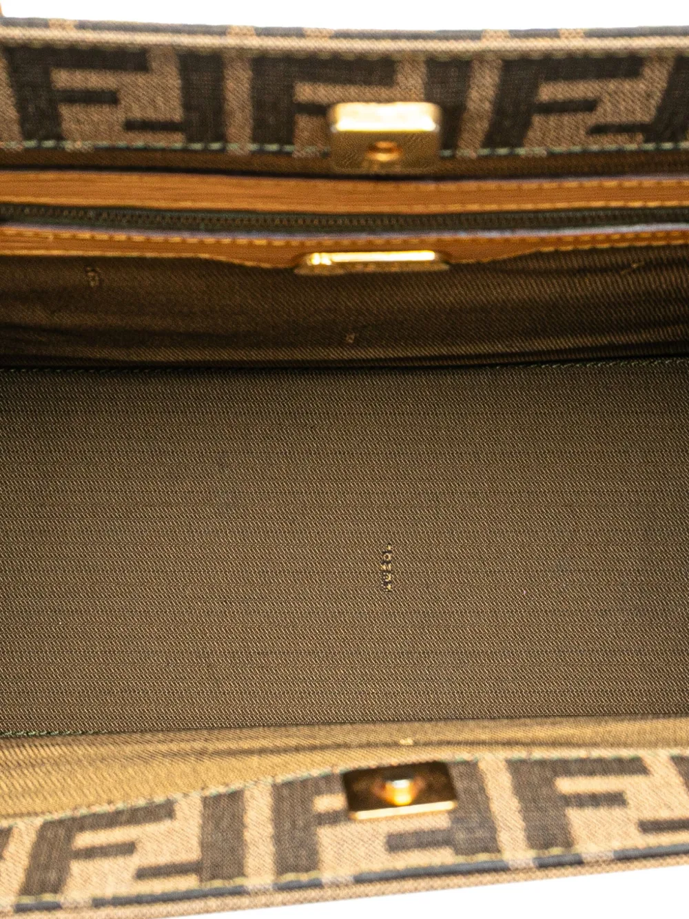 Pre-owned Fendi 20th Century Zucca Canvas Front Pocket Tote Satchel In Brown