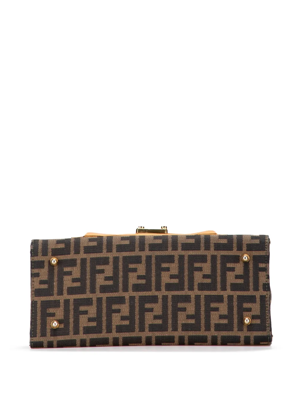 Pre-owned Fendi 20th Century Zucca Canvas Front Pocket Tote Satchel In Brown