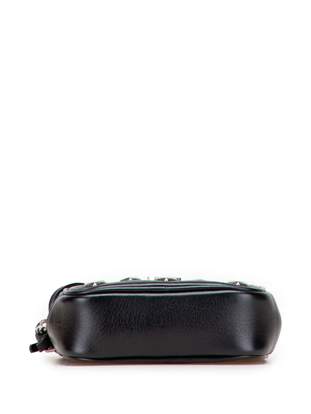Pre-owned Saint Laurent 2016 Studded Calfskin Monogram Heart Blogger Crossbody Bag In Black