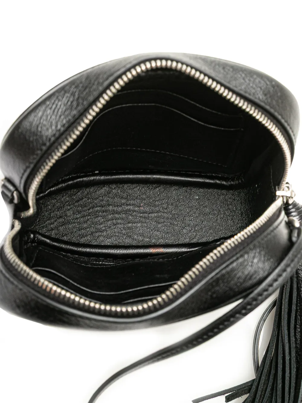 Pre-owned Saint Laurent 2016 Studded Calfskin Monogram Heart Blogger Crossbody Bag In Black